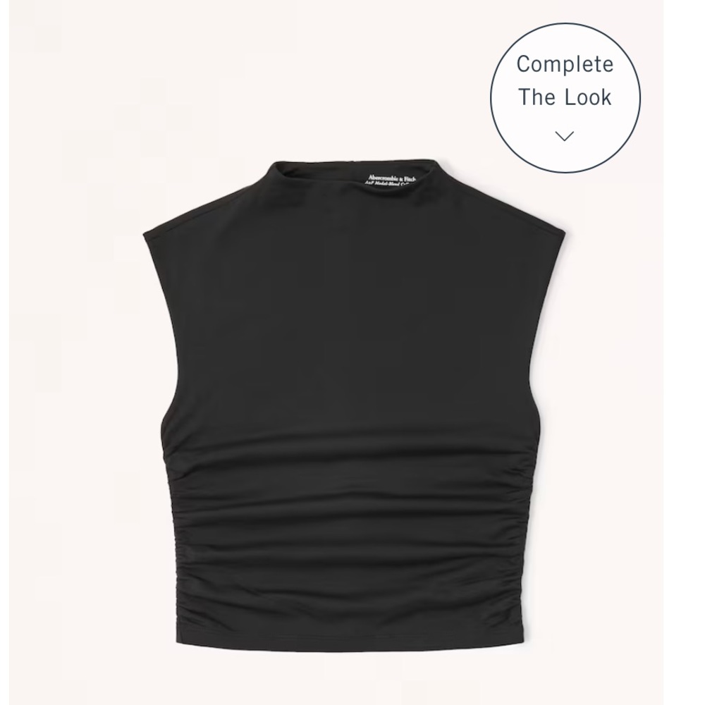 Abercrombie & Fitch Ruched Mockneck Top